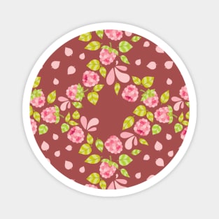 Raspberry Boom Seamless Surface Pattern Design Magnet